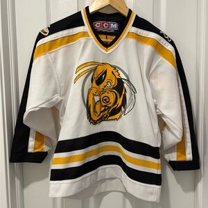 Ski doo CCM White and Yellow Youth hockey style Jersey small